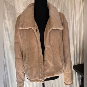Young Fabulous & Broke Cream Teddy Jacket